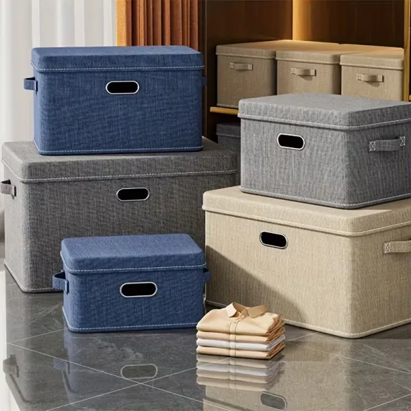 Foldable Fabric Storage Box with Lid