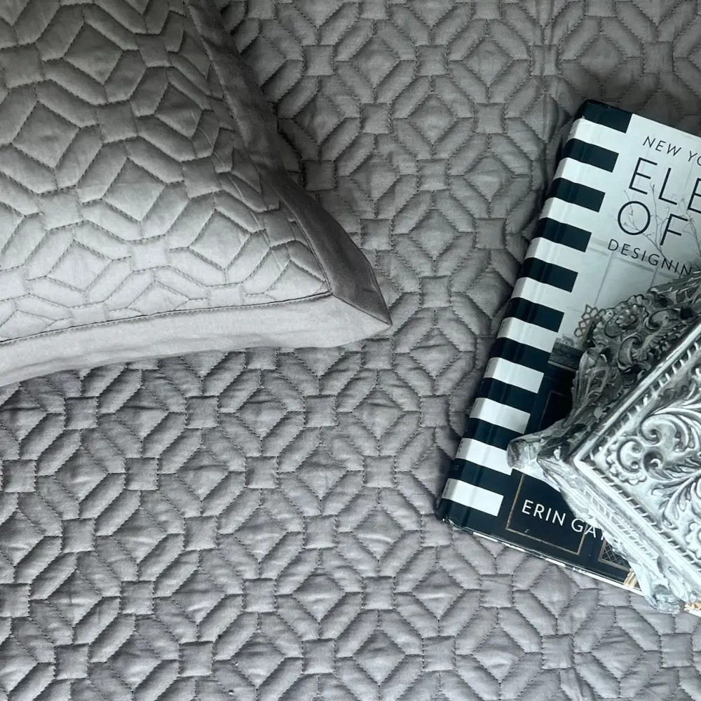 Olive Grey Cotton Reversible Bedspread
