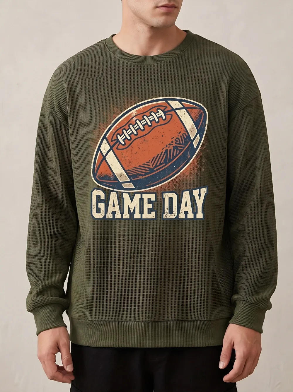 Men's American Football Game Day Vintage Printed Sweatshirt