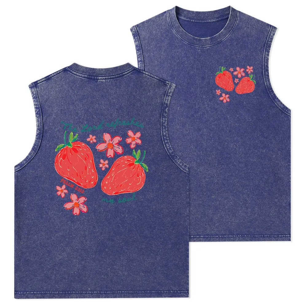 The Lord Refreshes My Soul Christian Washed Tank Top