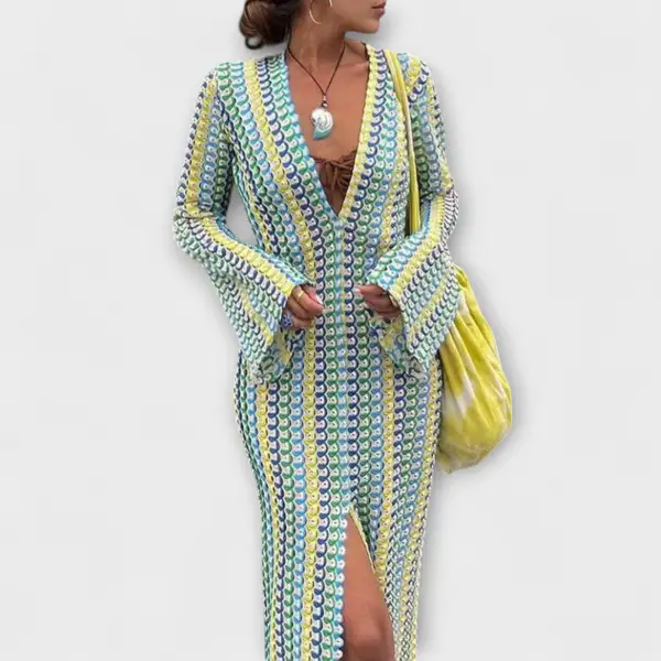 V-Neck Flowing Relaxed Maxi Dress