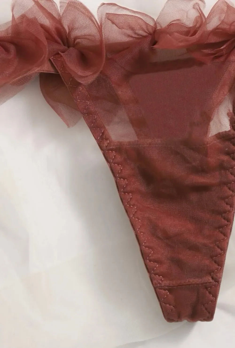 Mesh Ruffle Lingerie Set