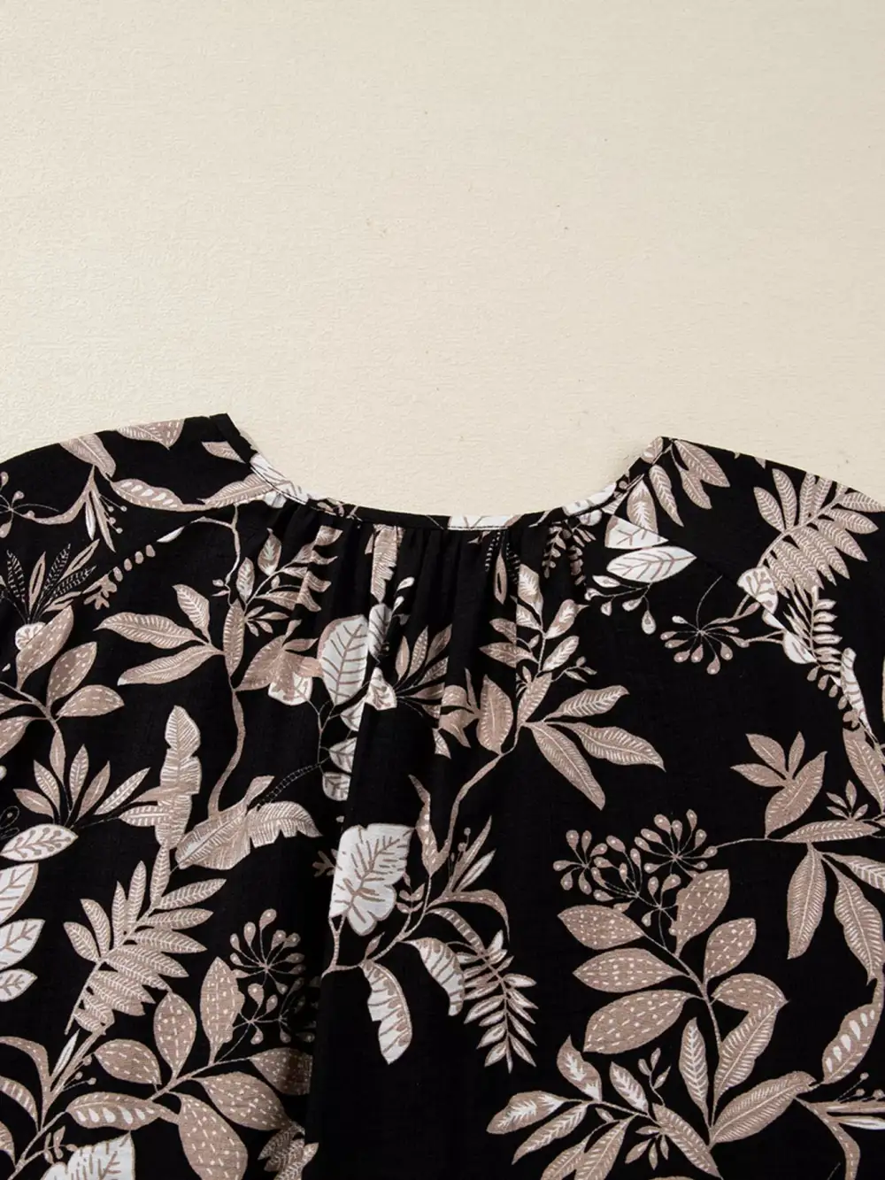 Printed Split Neck Mini Dress