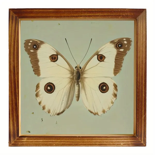 Butterfly Print Wooden Frame Art