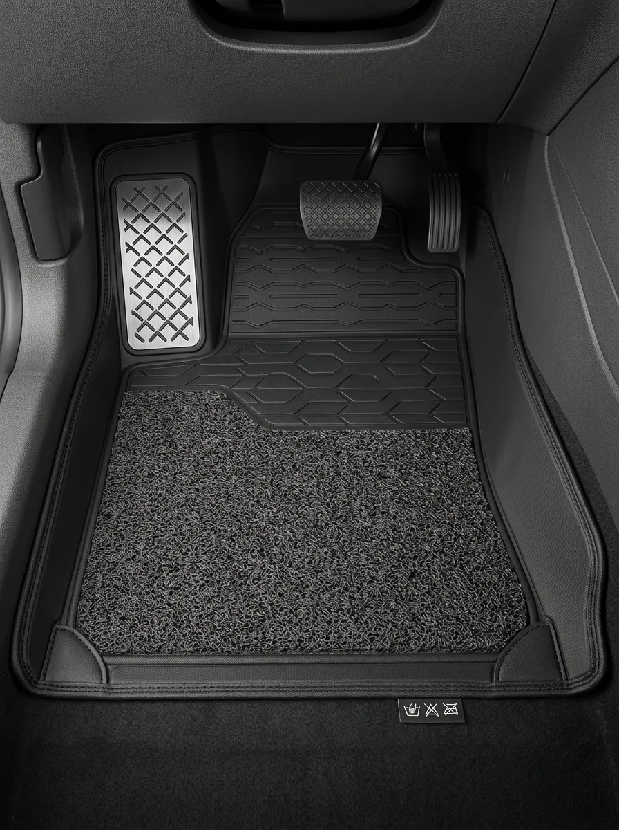 All-Weather Hexagon Pattern Car Floor Mat