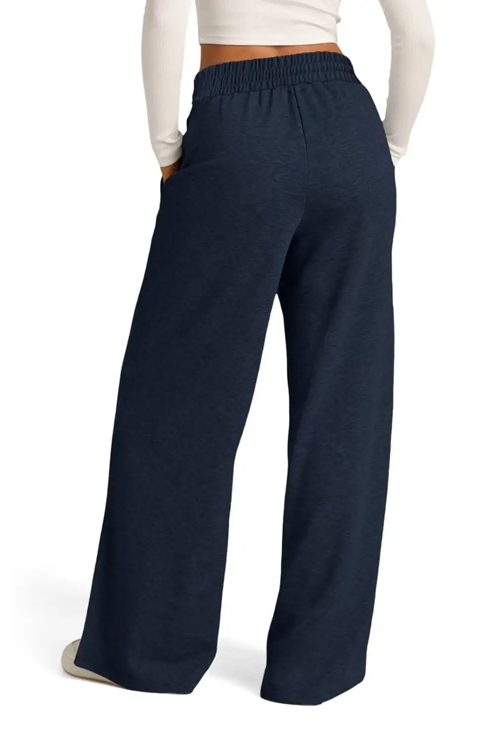 Relaxed Drawstring Elastic Waist Wide Leg Pants