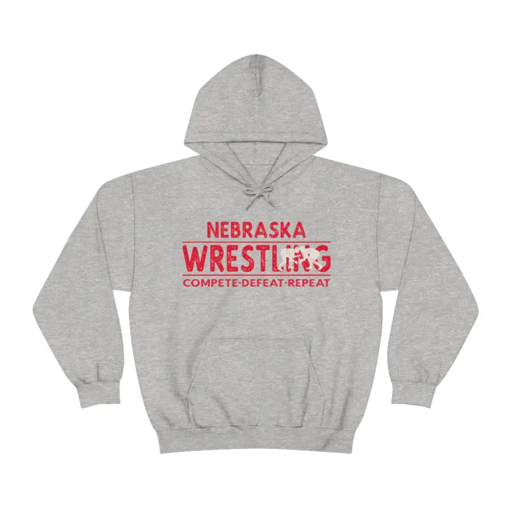 Relaxed Motivational Text Wrestling Graphic Pullover Hoodie