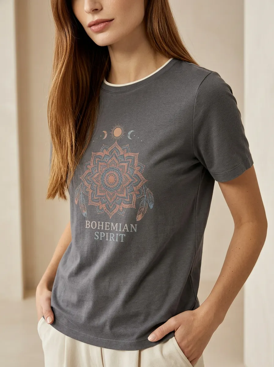 Bohemian Boho Celestial Mandala T-Shirt