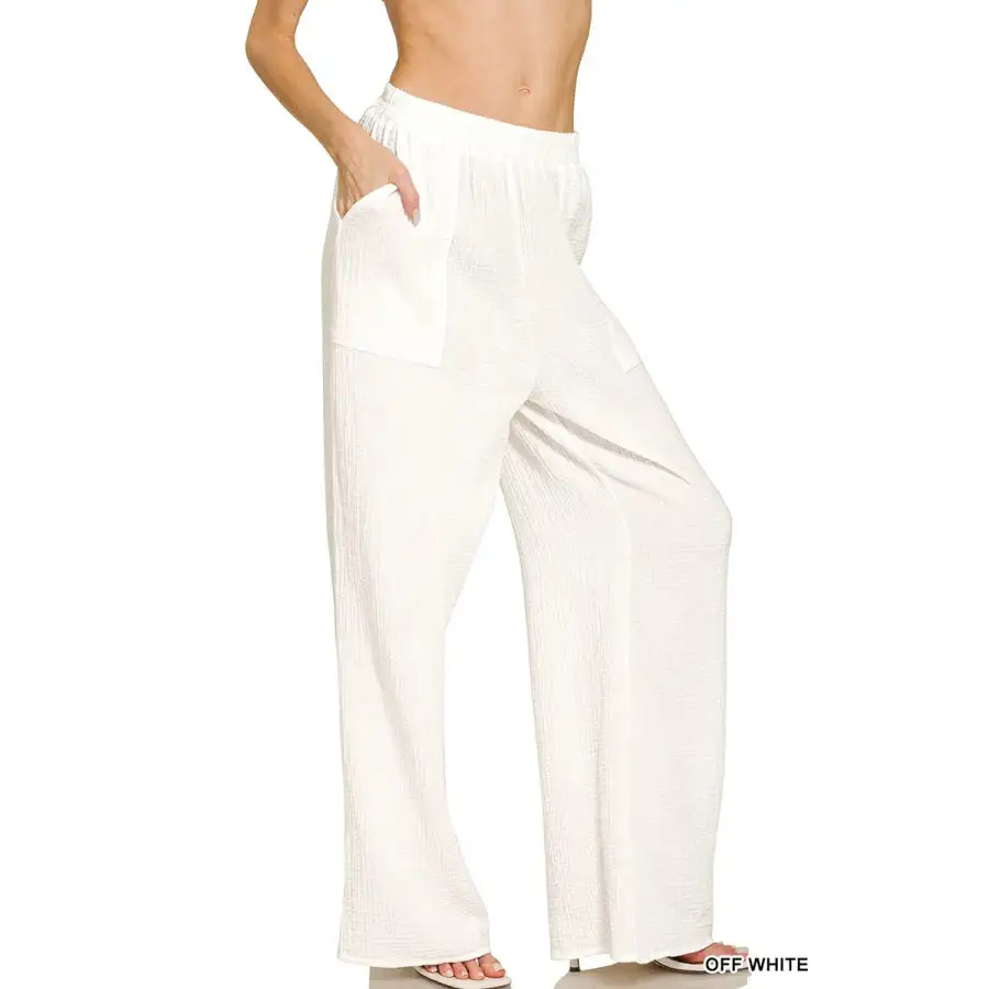 Double Gauze Elastic Band Pants