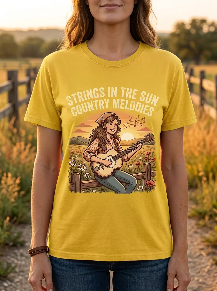 Country-Road Country Music Crewneck T-Shirt