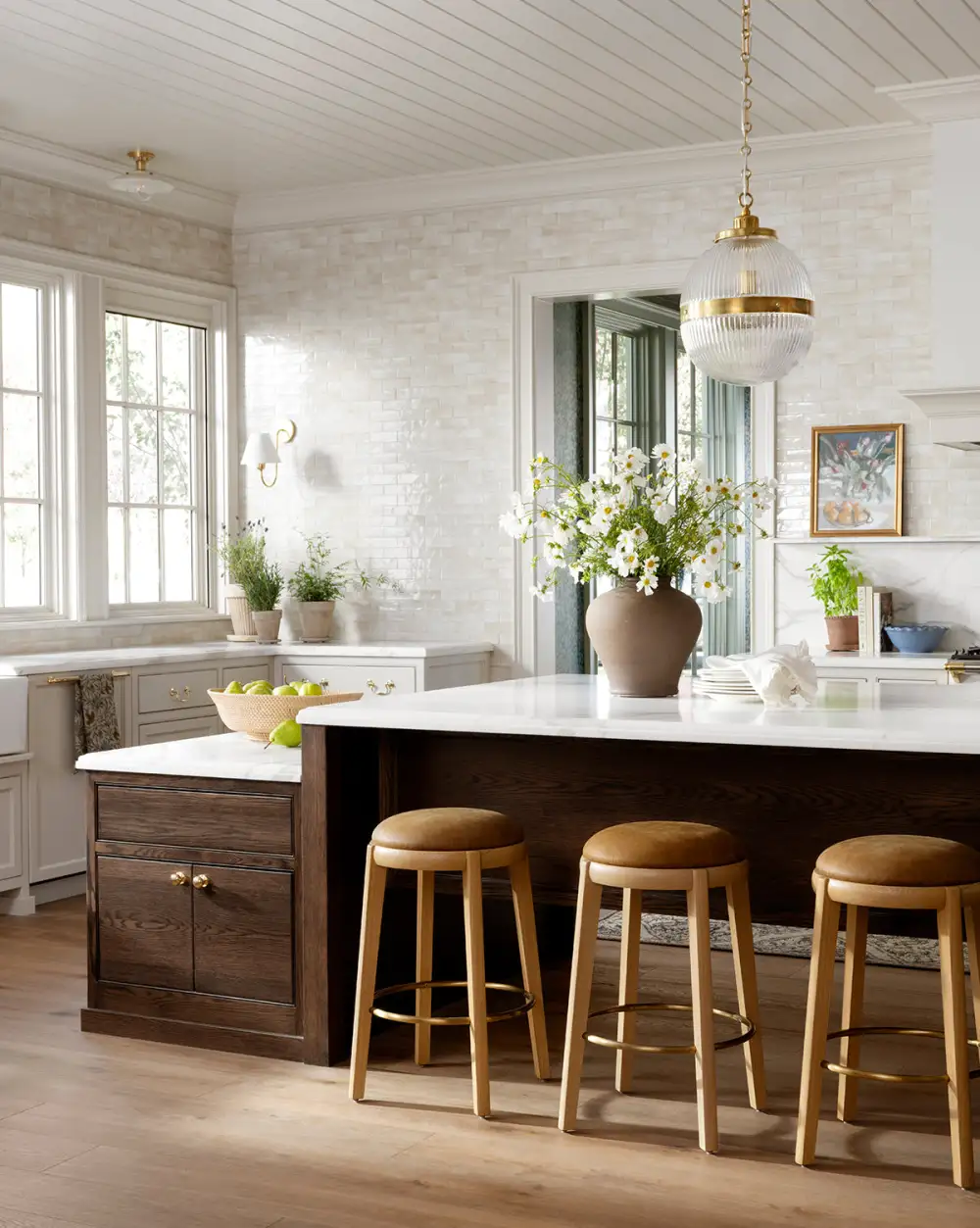 Clean-Lined Leather Counter Stool
