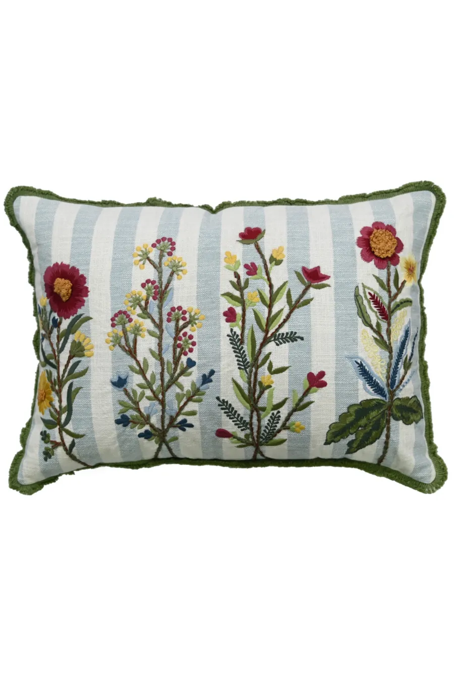 Striped Textured Cotton Lumbar Decorative Cushion Cover