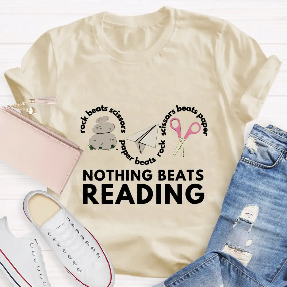 Rock Paper Scissors Nothing Beats Reading T-Shirt