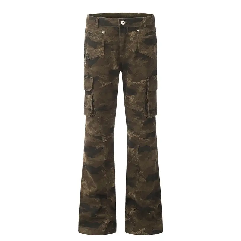 Women's Flared Slim Fit Camouflage Cargo Pants