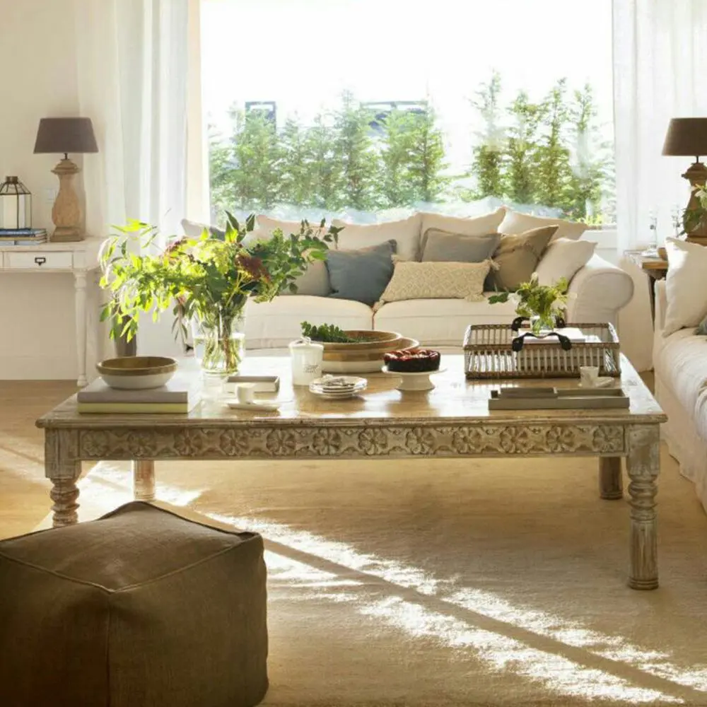 Whitewashed Teak Coffee Table