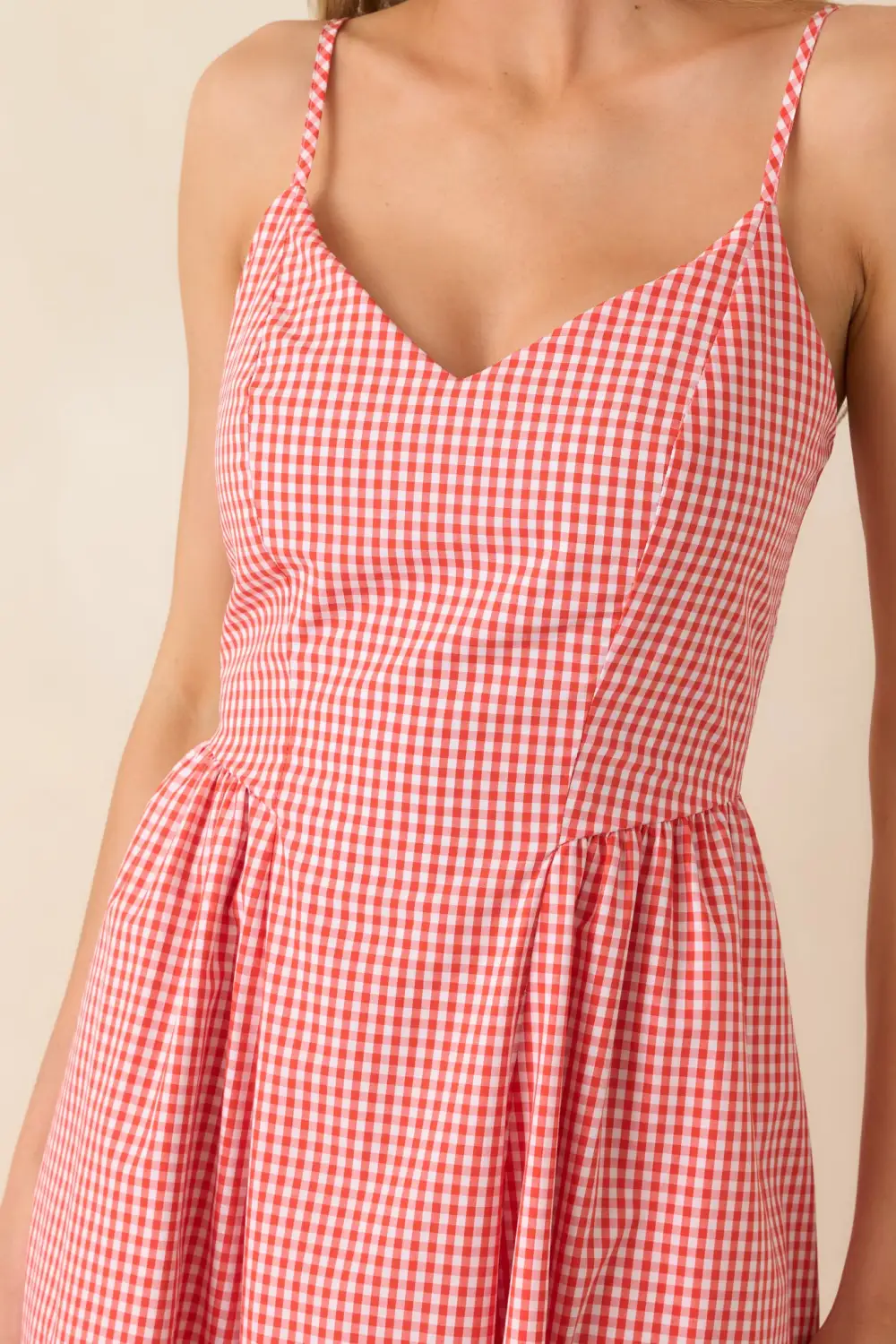Gingham Sleeveless Midi Dress