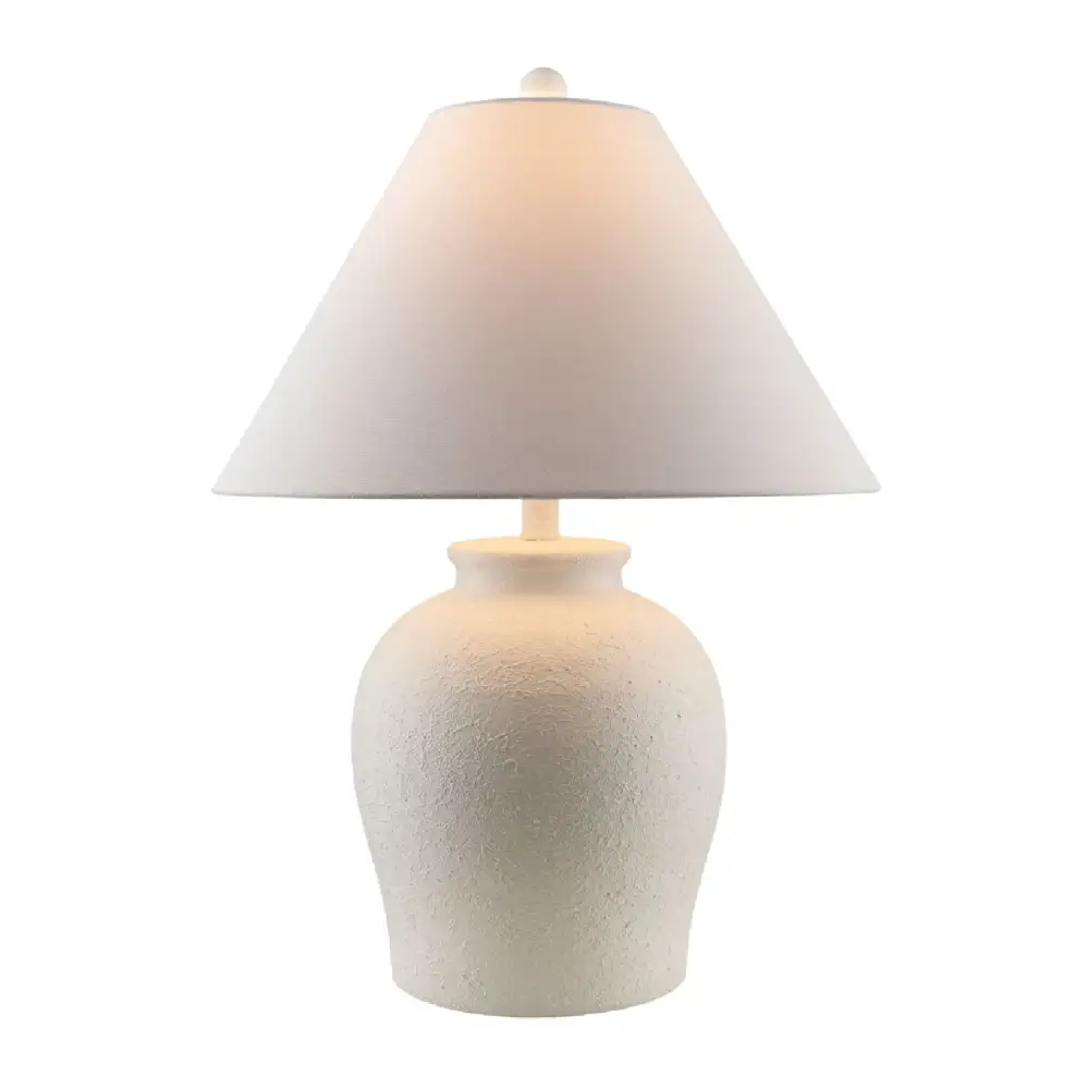 Painted Ceramic Metal Linen Table Lamp