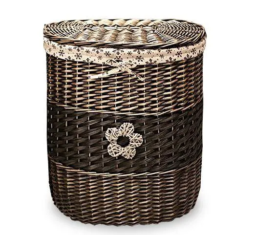 Organized Wicker Cotton Laundry Basket