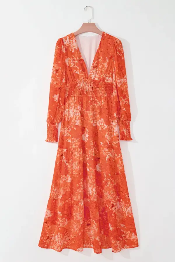 Soft Smocked Printed Dress