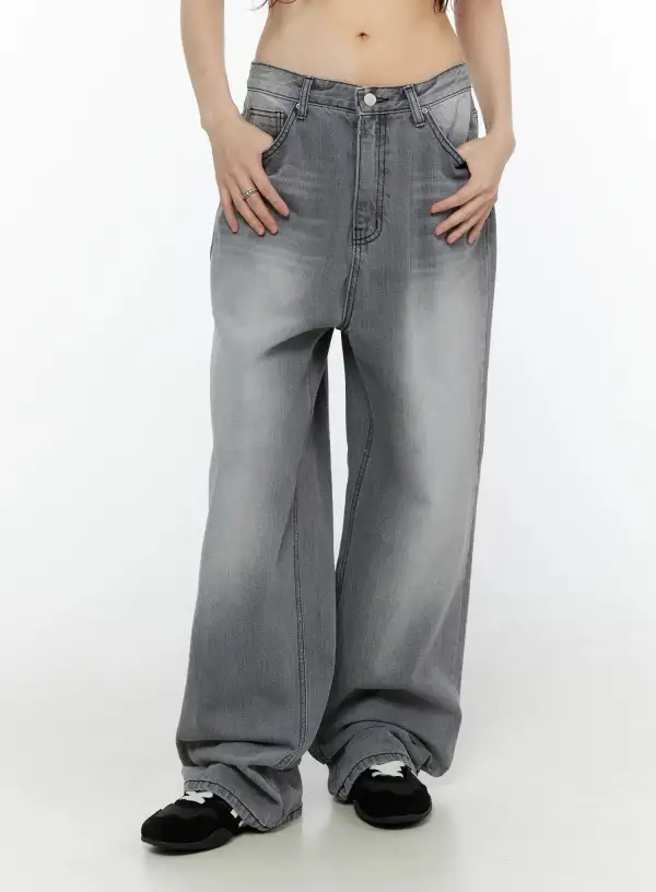 Wide-Fit Wash Wide Leg Jeans