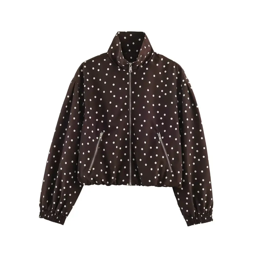Stand Collar Elastic Hem Bomber Jacket