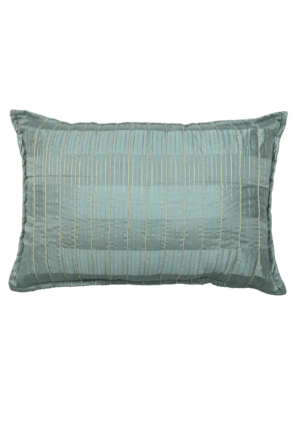 Woven Striped Silk Lumbar Decorative Cushion Cover