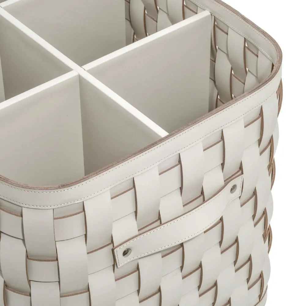 Woven Leather Shoes Basket