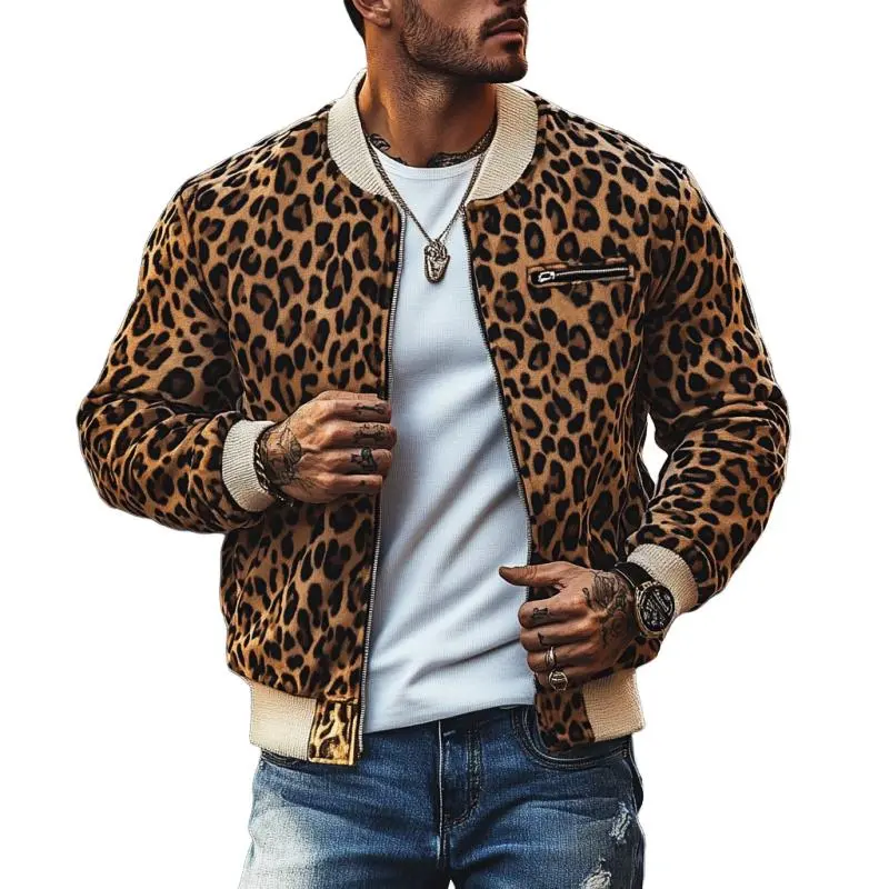 Structured Utility Leopard Print Jacket
