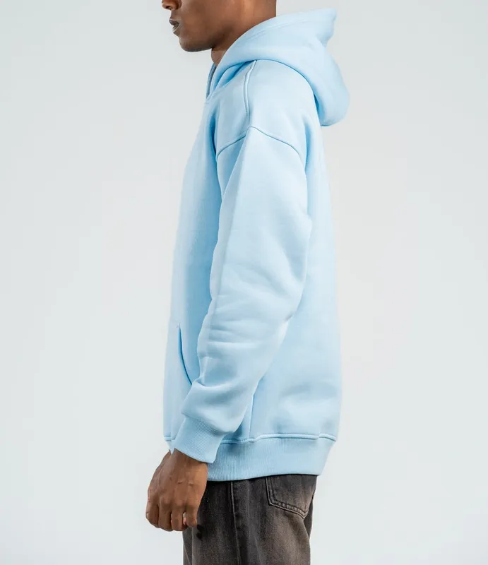 Sky Blue Oversized Hooded Sweatshirt