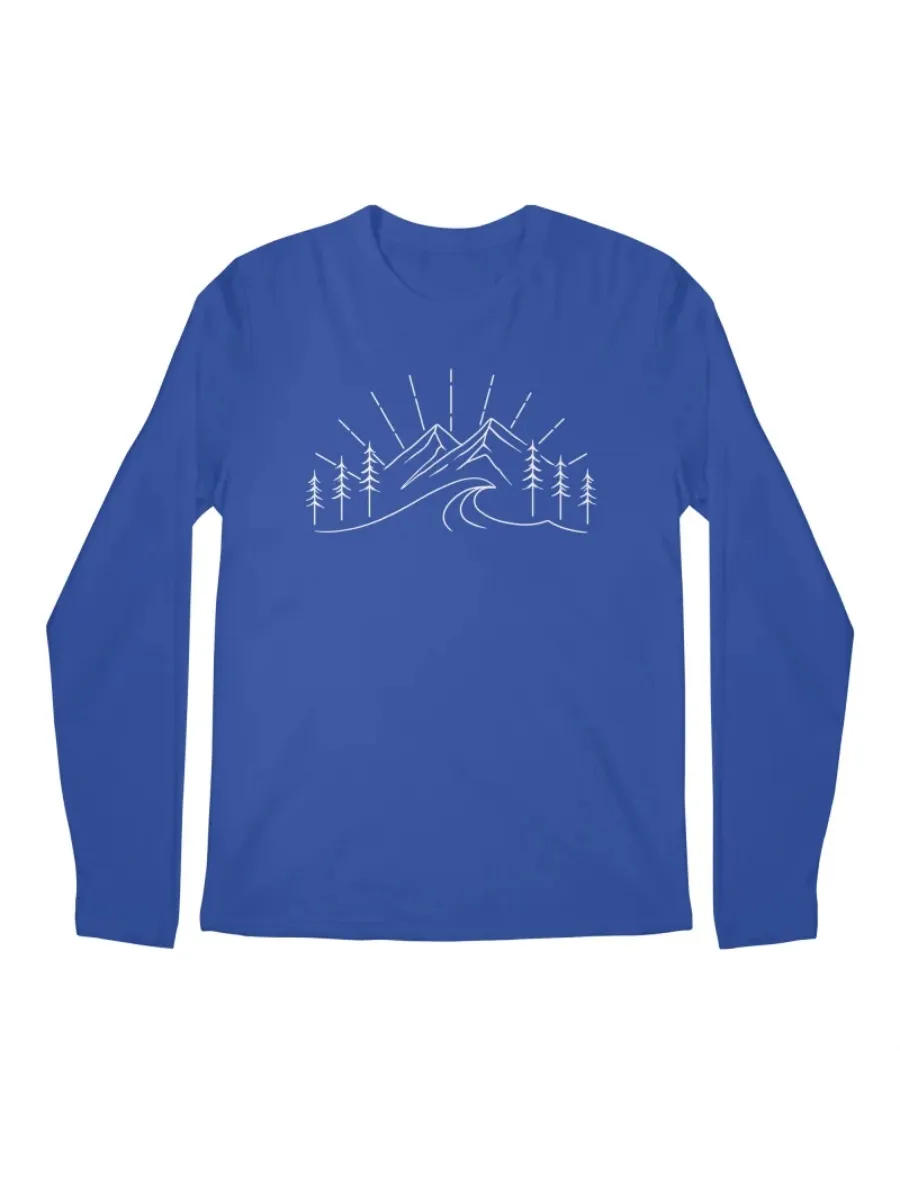 Minimalist Mountain Forest Long Sleeve T-Shirt