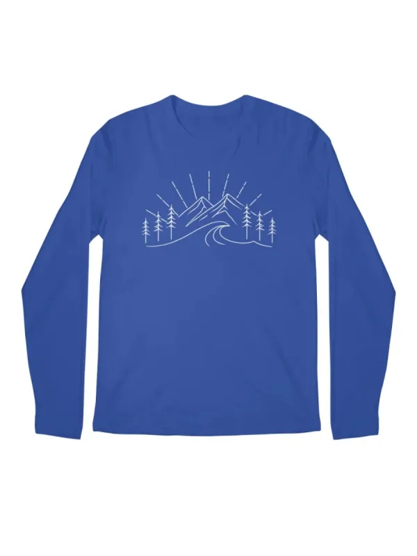 Minimalist Mountain Forest Long Sleeve T-Shirt