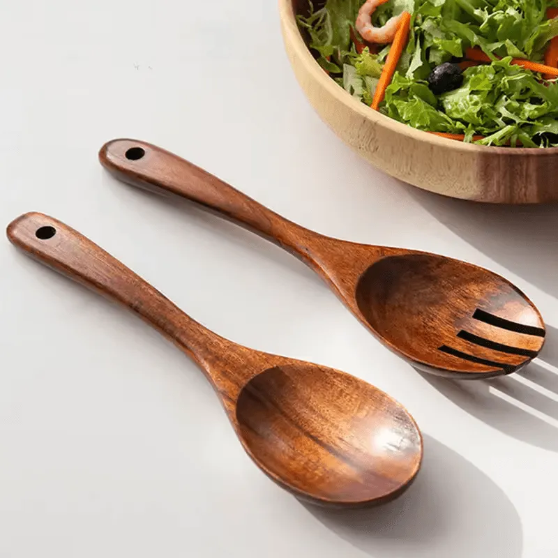 Teak Salad Serving Utensil Set