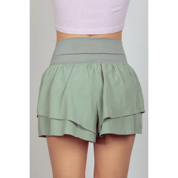 V-shaped High Waist Layered Active Shorts