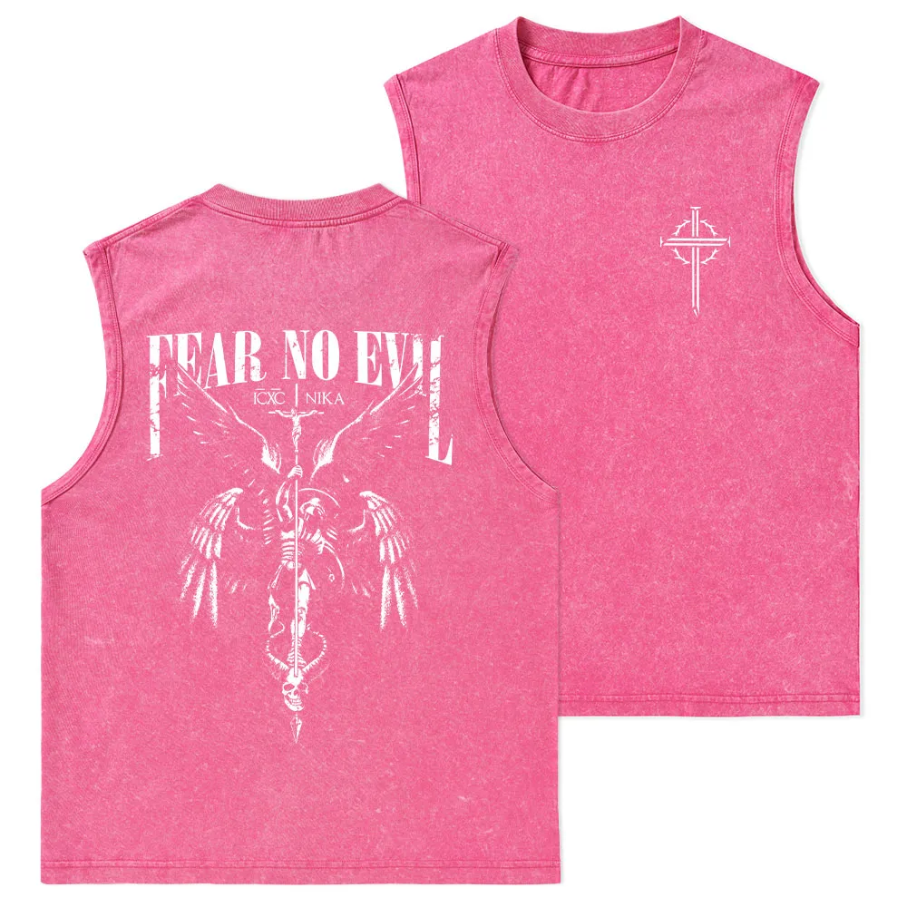Fear No Evil Christian Washed Tank Top