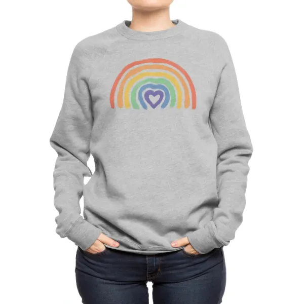 Colorful Rainbow and Heart Design Sweatshirt