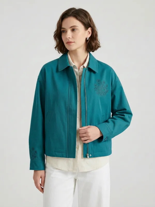 Women's Botanical Wildflower Pattern Jacket