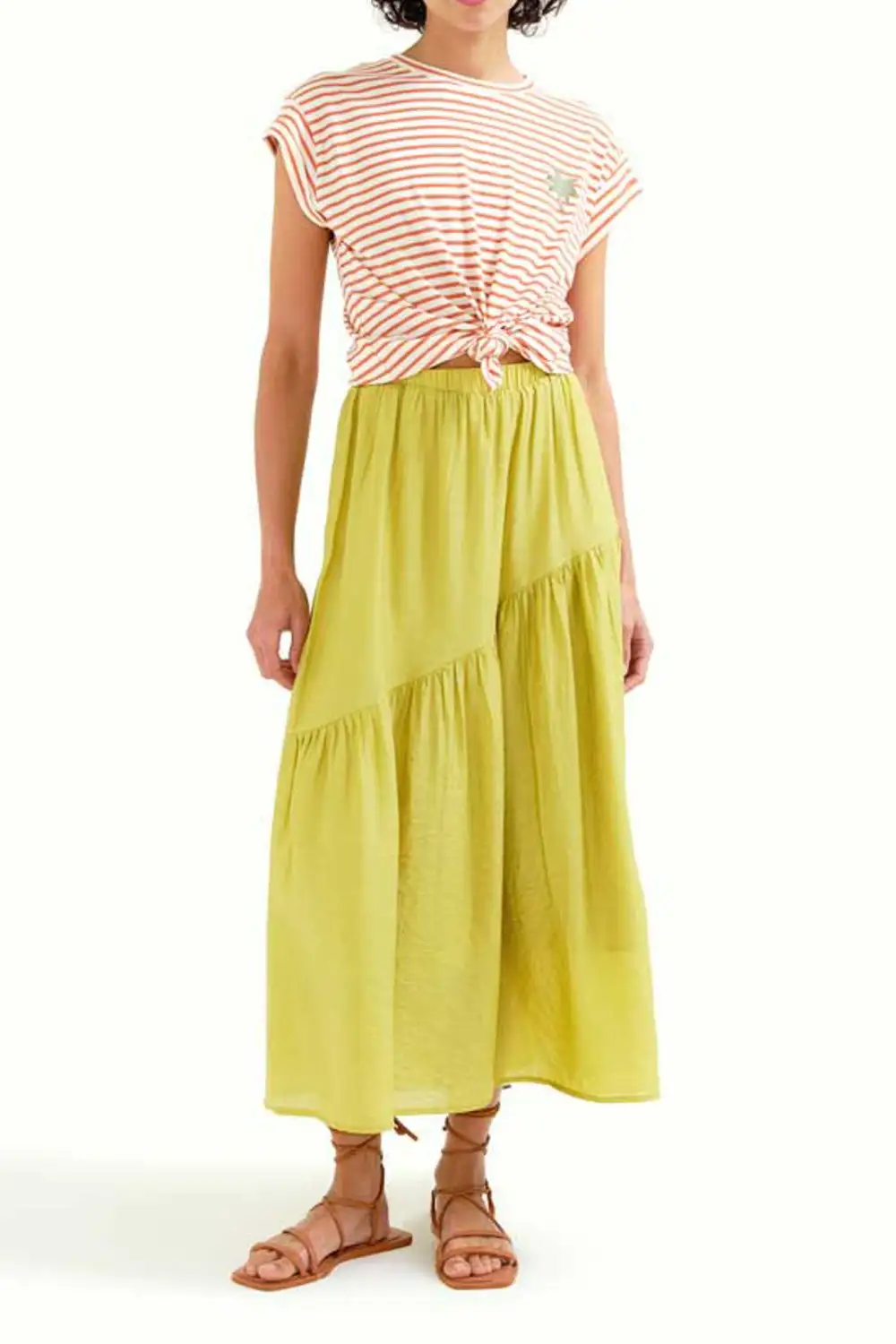 Striped Embroidered Relaxed Tee