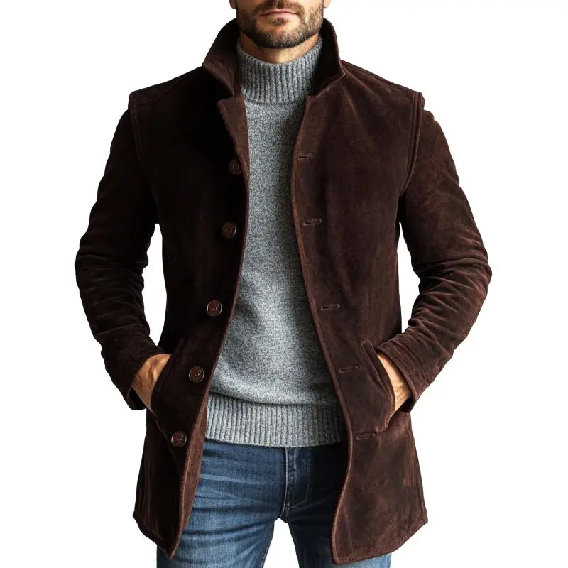Tailored Wool Suede Coat