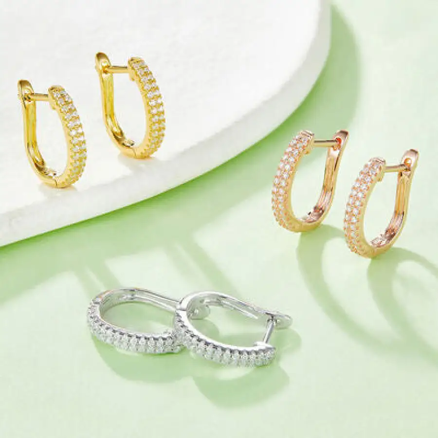 Everyday Moissanite Sterling Silver Huggie Earrings