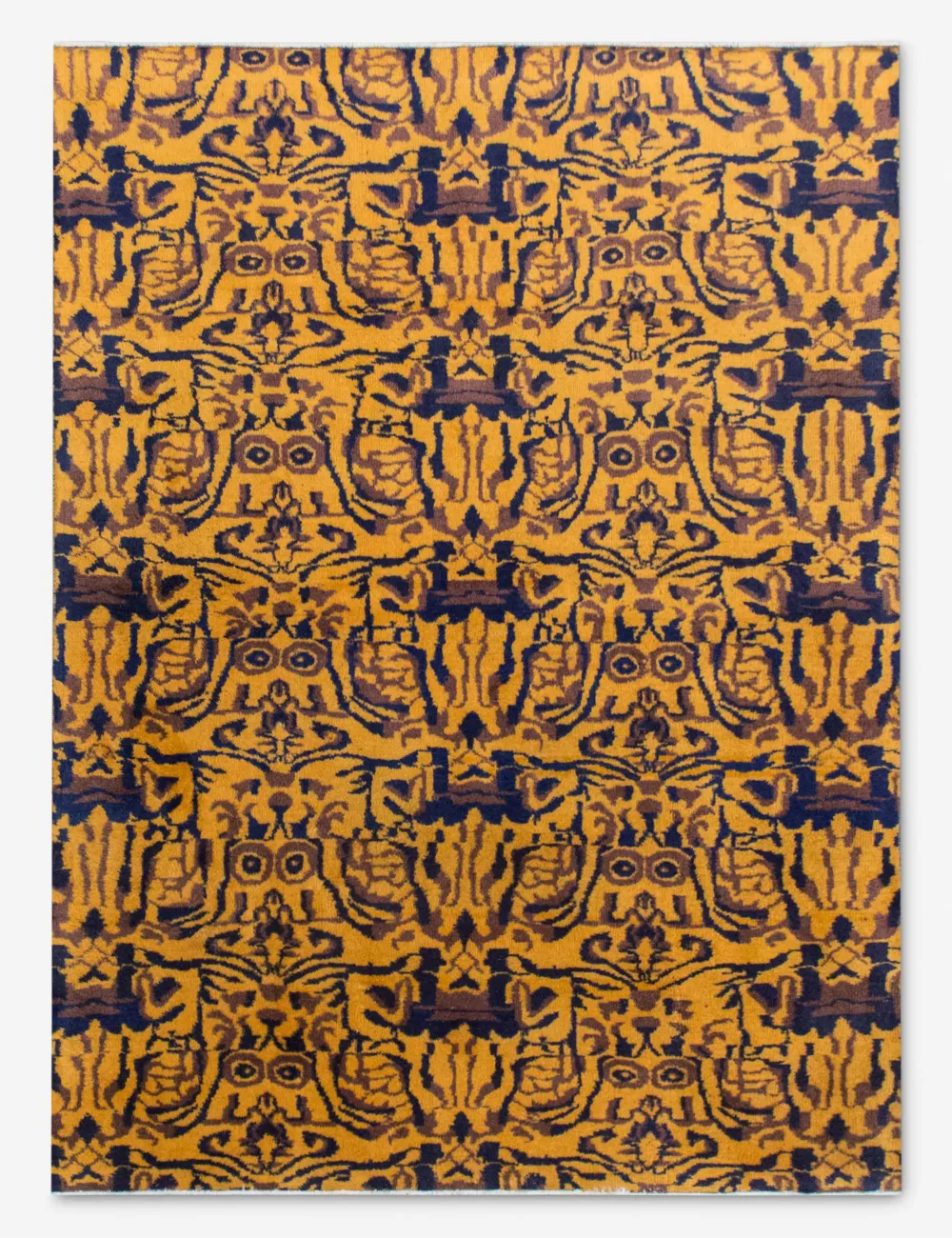 Vintage Inspired Striking Rich Turkish Inspired Hand Knotted Wool Area Rug