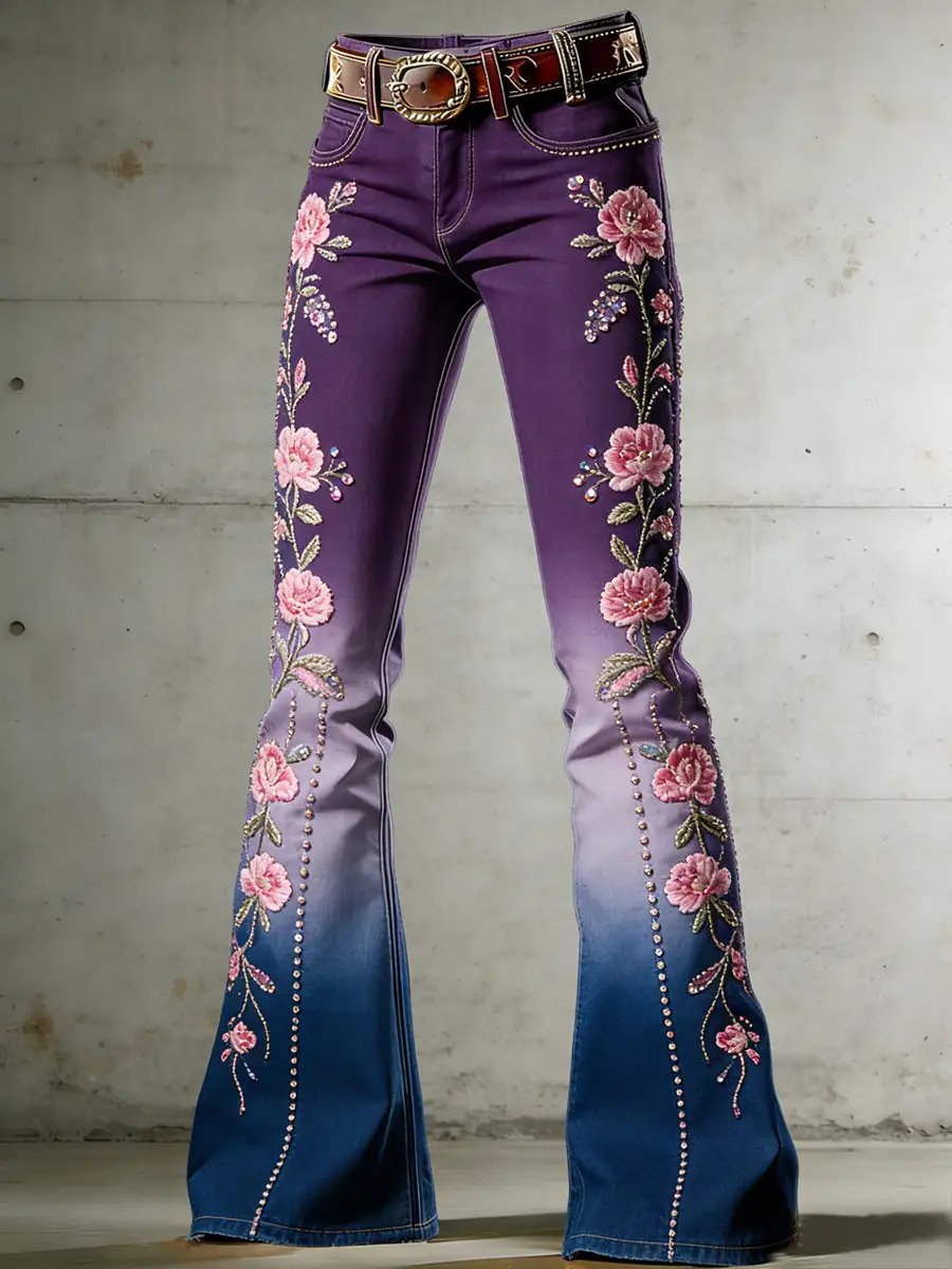 Women's Floral Casual Long Pants