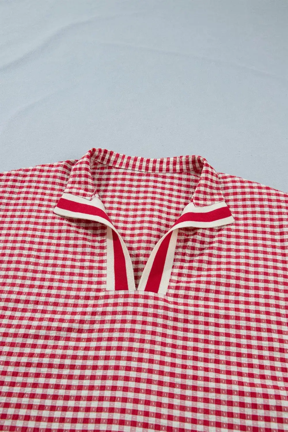 Gingham Half Sleeve Blouse