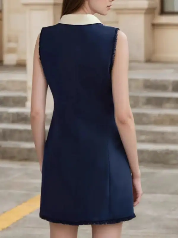 College Collar Contrast Mini Dress