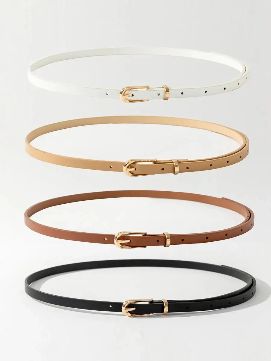 Thin Geometric Buckle Belt
