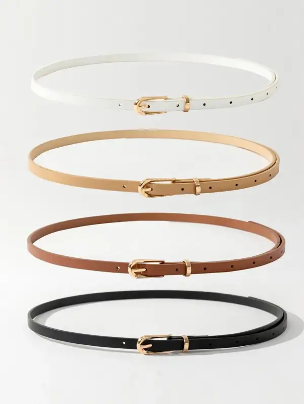Thin Geometric Buckle Belt