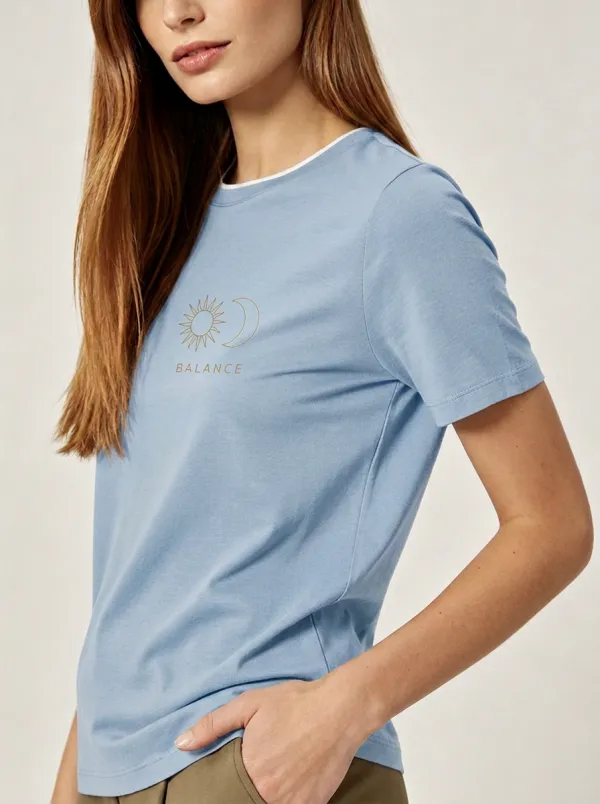 Women's Spiritual Balance Sun Moon Printed T-shirt