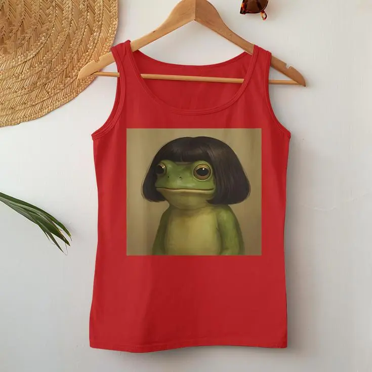 Frog Face With Bob Haircut Women Tank Top