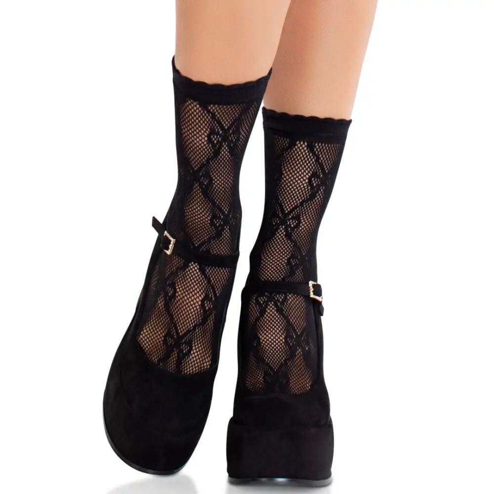 Bow Accent Lace Ankle Socks