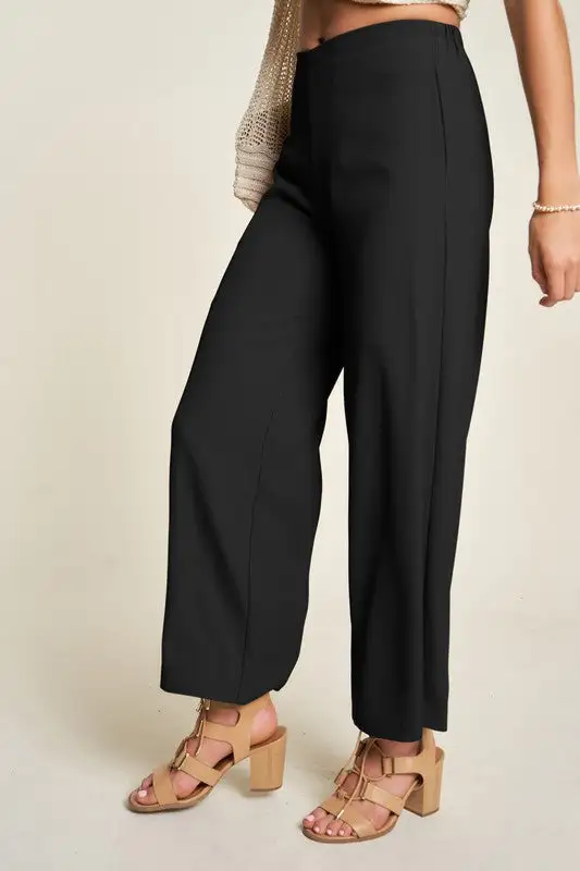Wide Leg Mid Rise Pants
