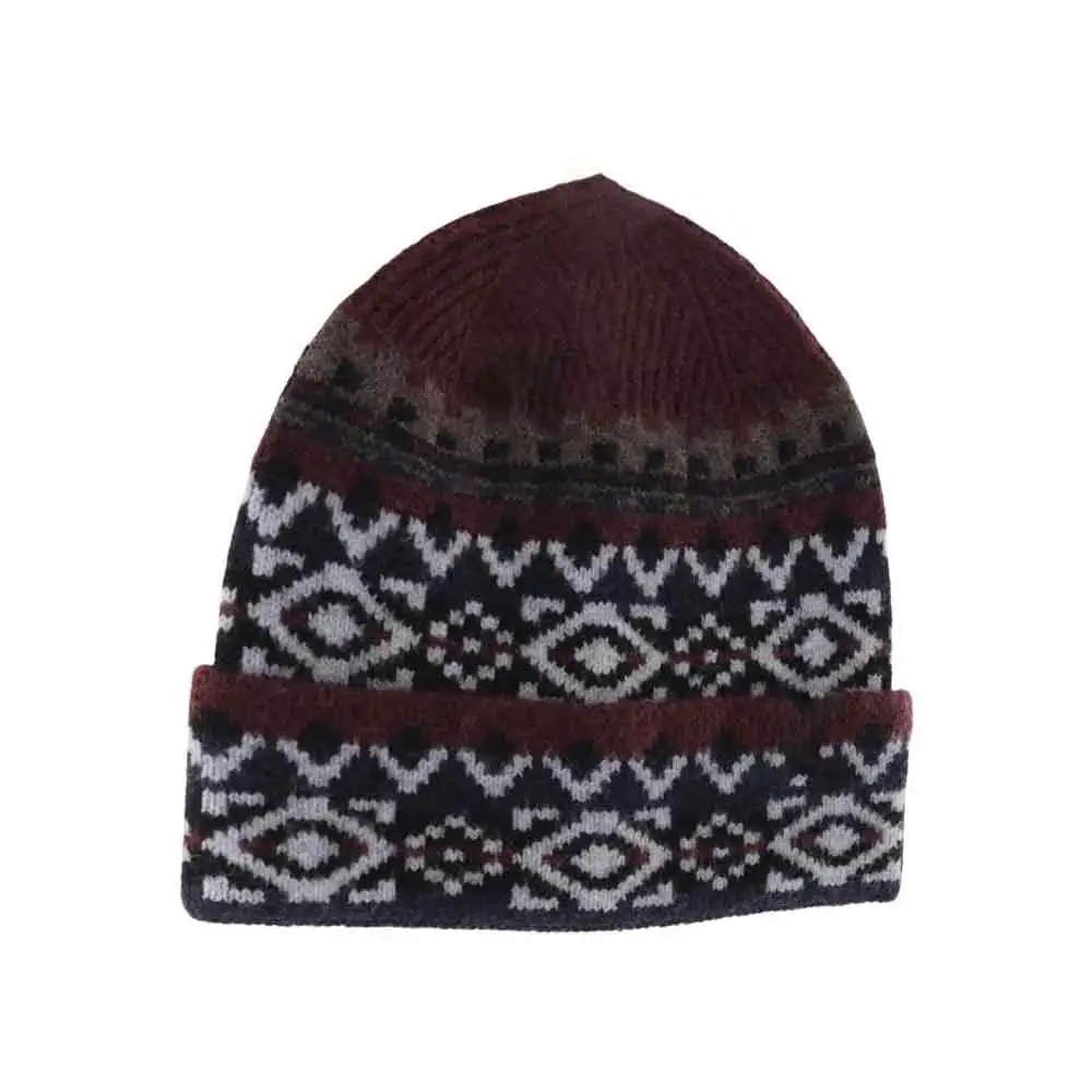 Aztec Pattern Cuff Beanie